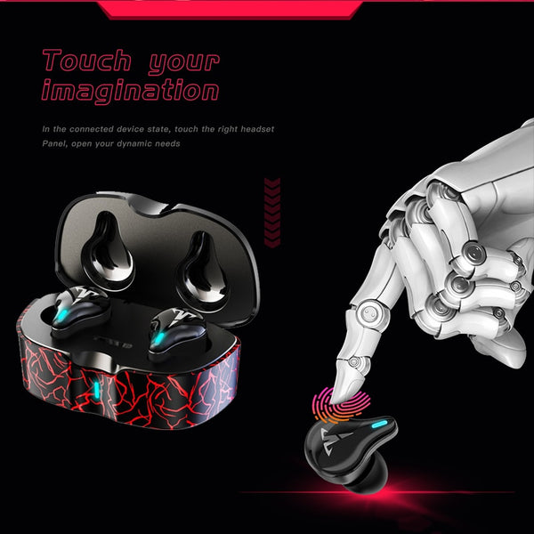 New Bluetooth 5.1 Wireless Gaming 8D Stereo IPX6 Water-Resistant Earbuds Headset With Carrying Box