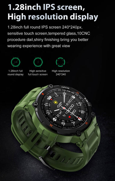 New Metallic Sport Fitness Tracker Smartwatch With Music Control For Android IOS