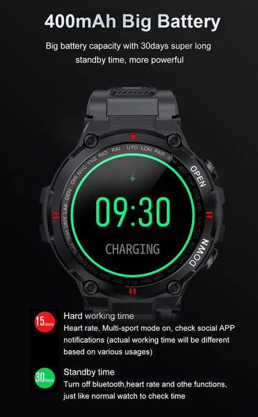 New Metallic Sport Fitness Tracker Smartwatch With Music Control For Android IOS