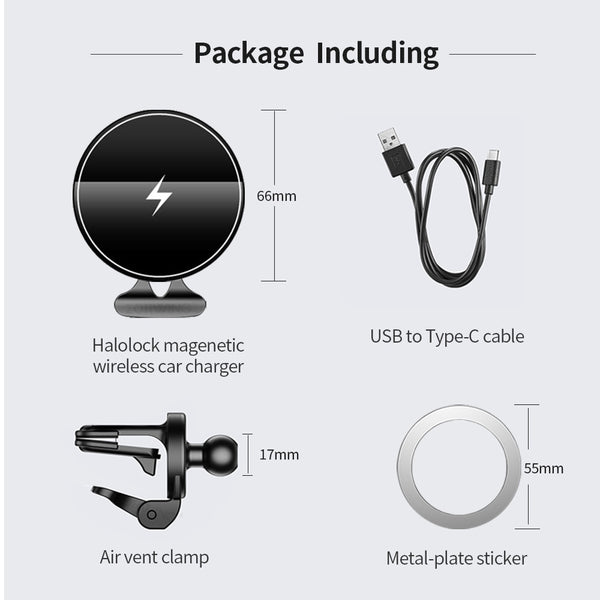 New Magnetic QI Wireless 15W Mini Charger Car Vent Holder For Samsung Galaxy S22 S21 S20 & iPhone 14 13 12 Series