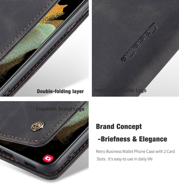New Retro Luxury Purse Cover Wallet Leather Case For Samsung Galaxy S21 Series