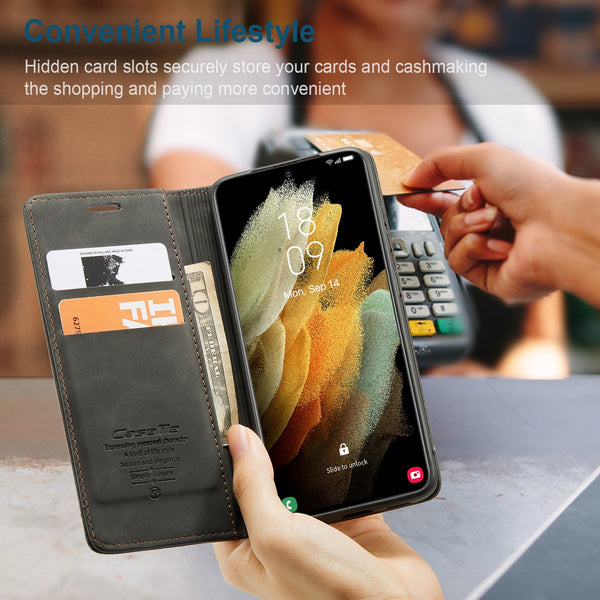 New Retro Luxury Purse Cover Wallet Leather Case For Samsung Galaxy S21 Series