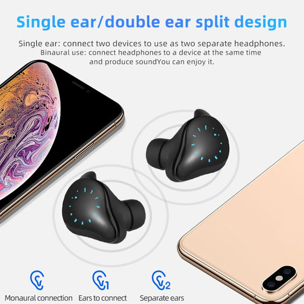 New Bluetooth Wireless Stereo IPX7 Waterproof Touch Control Earbuds With LED Display