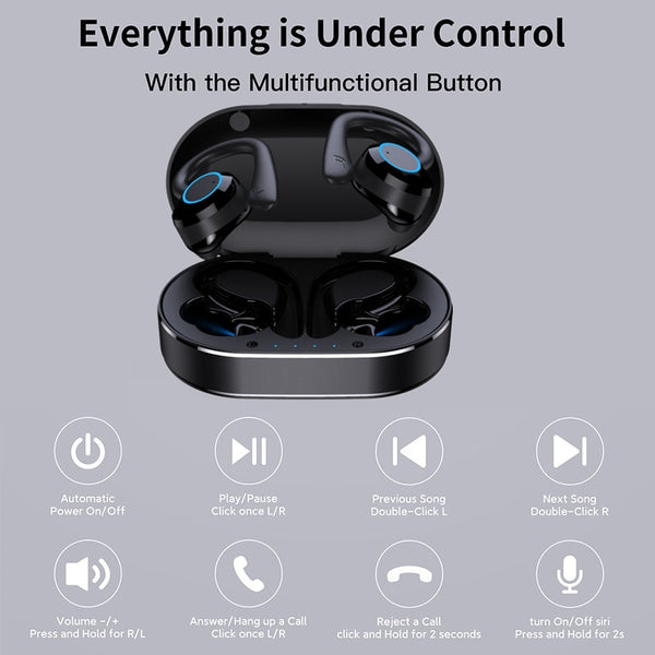 New True Wireless Touch Control Bluetooth Sports Stereo Headset Earbuds With Microphone