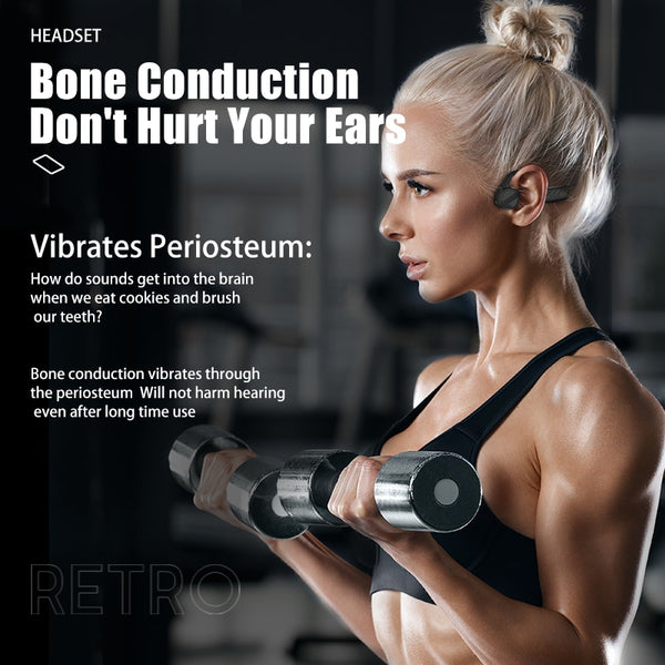 New IPX8 Waterproof MP3 Music Player Bone Conduction Swimming Headphones Earbuds Headset