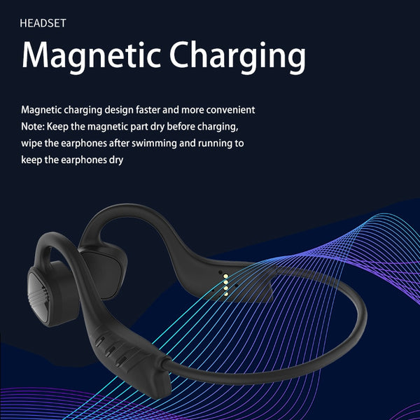 New IPX8 Waterproof MP3 Music Player Bone Conduction Swimming Headphones Earbuds Headset