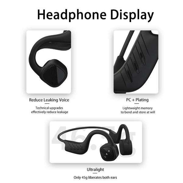 New IPX8 Waterproof MP3 Music Player Bone Conduction Swimming Headphones Earbuds Headset