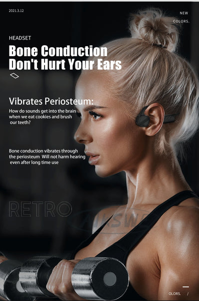 New IPX8 Waterproof MP3 Music Player Bone Conduction Swimming Headphones Earbuds Headset