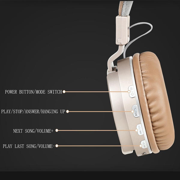 New Studio Headband Over-Ear Wireless Bluetooth Headphones with MIC Headset for Compatible Devices