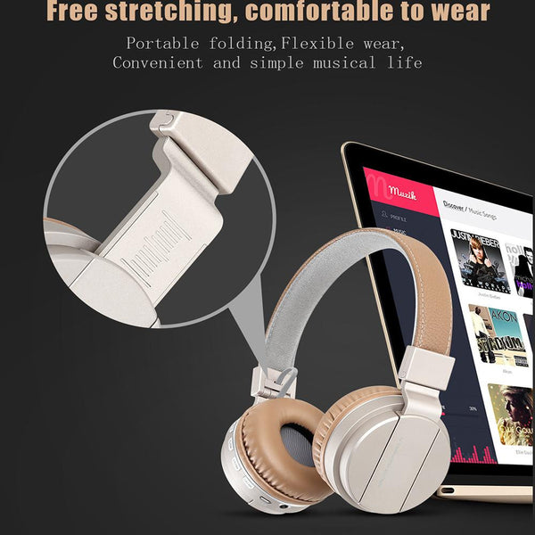 New Studio Headband Over-Ear Wireless Bluetooth Headphones with MIC Headset for Compatible Devices