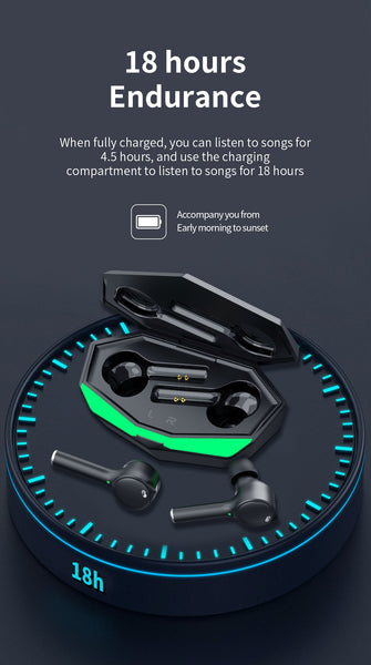 New True Wireless Low Latency Bluetooth Water-Resistant Noise Cancelling HiFi Bass Headset Gaming Earbuds With Mic