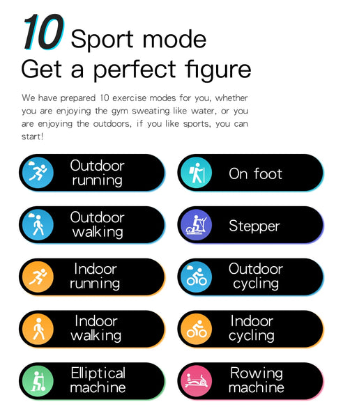 New Waterproof Sport Fitness Tracker Smart Watch With Multi-Sport Mode For Android IOS