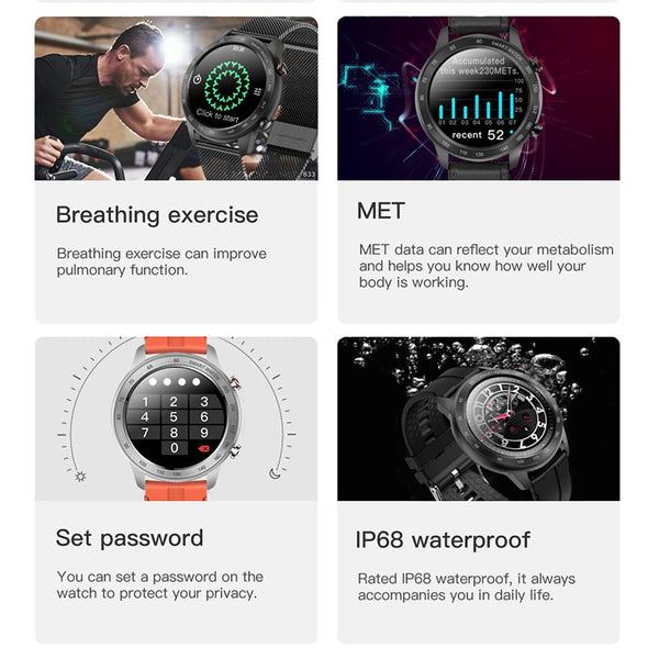 New 1.3'' Custom Dial Fitness Tracker IP68 Waterproof Smart Watch With Bluetooth Call Feature For Android IOS