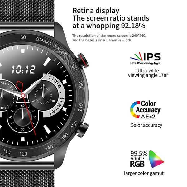 New 1.3'' Custom Dial Fitness Tracker IP68 Waterproof Smart Watch With Bluetooth Call Feature For Android IOS