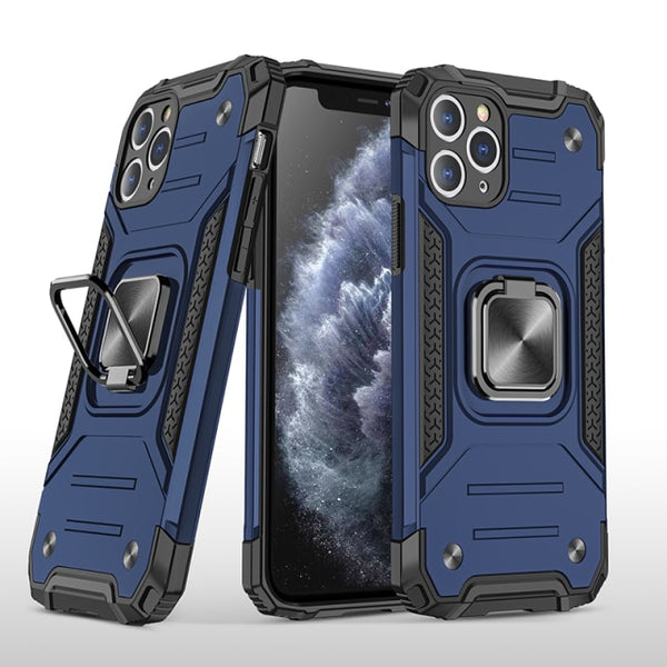 New Rugged Armor Magnetic Bumper Case With Ring Holder Kickstand For iPhone 14 13 12 11 Pro Max Series