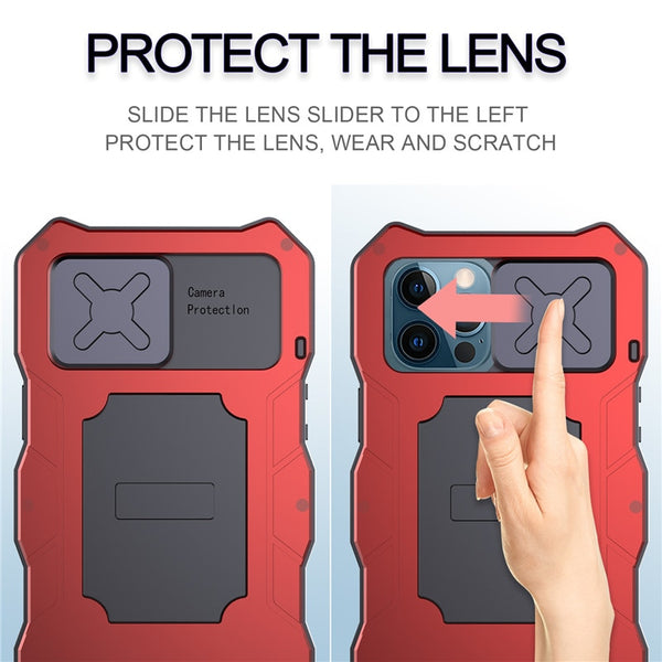 New Rugged Armor Protective Camera Slide Bumper Case With Kickstand For iPhone 13 12 Pro Max Series