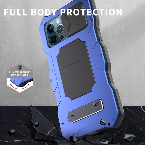 New Rugged Armor Protective Camera Slide Bumper Case With Kickstand For iPhone 13 12 Pro Max Series