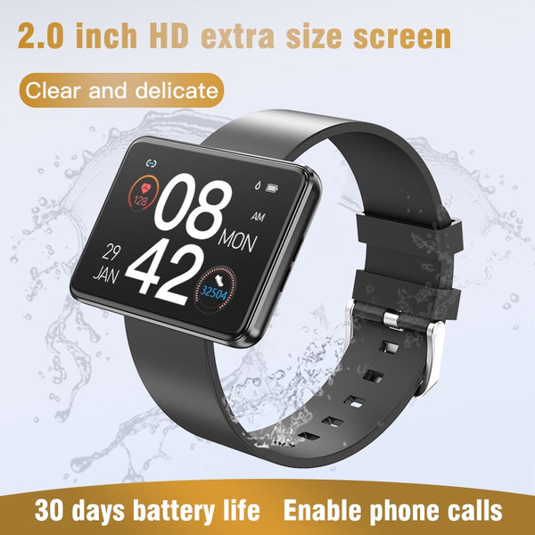 New 2.0'' IPS Large Touch Screen Smart Watch With Bluetooth 5.0 Call & Music Functions