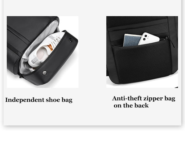 New Large Capacity Anti-Theft 17 Inch Laptop Bag Mountaineer Outdoor Travel Backpack With USB Charging Port Shoe Compartment