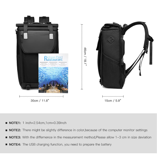 New Water-Repellent 15.6 Inch Laptop Bag USB Charging Travel Outdoor Backpack