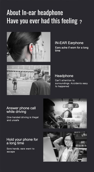 New Wireless Bluetooth Open-Ear Bone Conduction HD Stereo Sports Earbuds Headset With Microphone For Android IOS