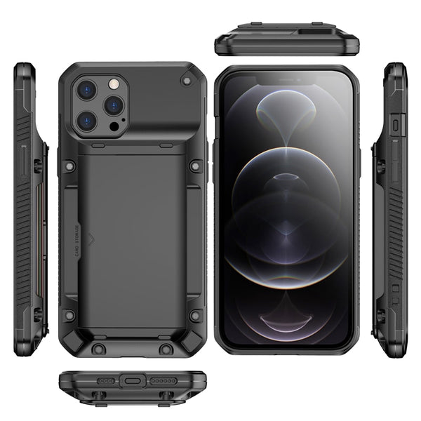 New Shock-Resistant Armor Credit Card Slot Wallet Case For iPhone 14 13 12 11 Series