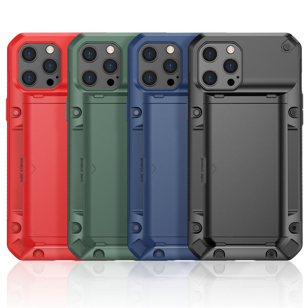 New Shock-Resistant Armor Credit Card Slot Wallet Case For iPhone 14 13 12 11 Series