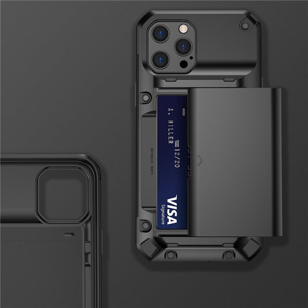 New Shock-Resistant Armor Credit Card Slot Wallet Case For iPhone 14 13 12 11 Series