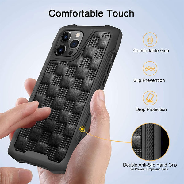 New 3D Leather Armor Silicone Cover Case For iPhone 11 12 Pro Max Series