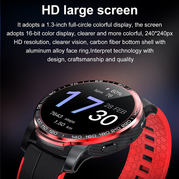 New HD Large Screen Sports Fitness Tracker Smart Watch With Weather Bluetooth Call Features