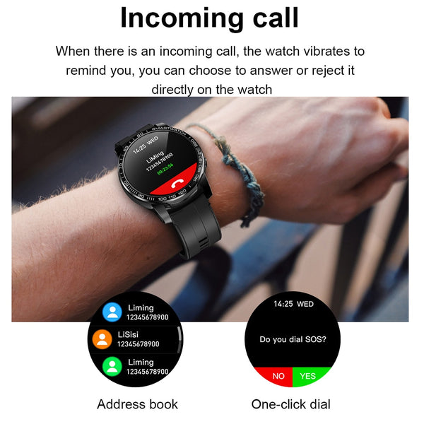 New HD Large Screen Sports Fitness Tracker Smart Watch With Weather Bluetooth Call Features