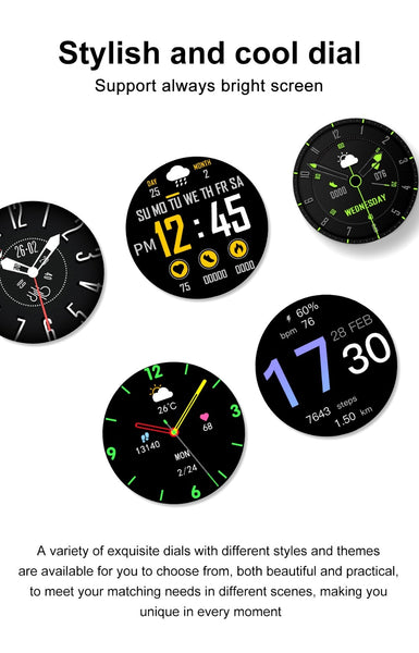 New HD Large Screen Sports Fitness Tracker Smart Watch With Weather Bluetooth Call Features