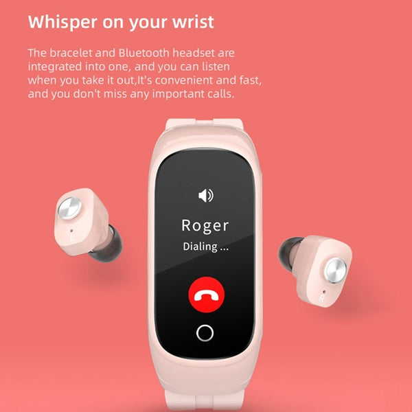 New 2-in-1 True Wireless Bluetooth 5.0 Earbuds Headset Fitness Tracker Smart Watch For iPhone Androids