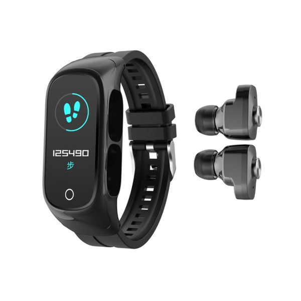 New 2-in-1 True Wireless Bluetooth 5.0 Earbuds Headset Fitness Tracker Smart Watch For iPhone Androids