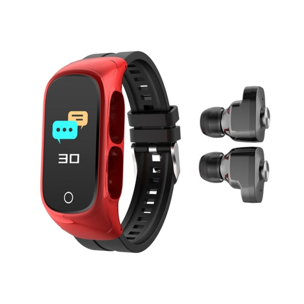 New 2-in-1 True Wireless Bluetooth 5.0 Earbuds Headset Fitness Tracker Smart Watch For iPhone Androids