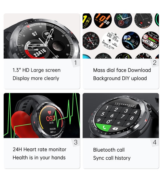 New IP68 Waterproof Fitness Tracker Men's Smart Watch With Bluetooth Call Feature For Android IOS