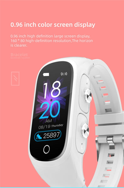 New 2-in-1 True Wireless Bluetooth 5.0 Earbuds Headset Fitness Tracker Smart Watch For iPhone Androids