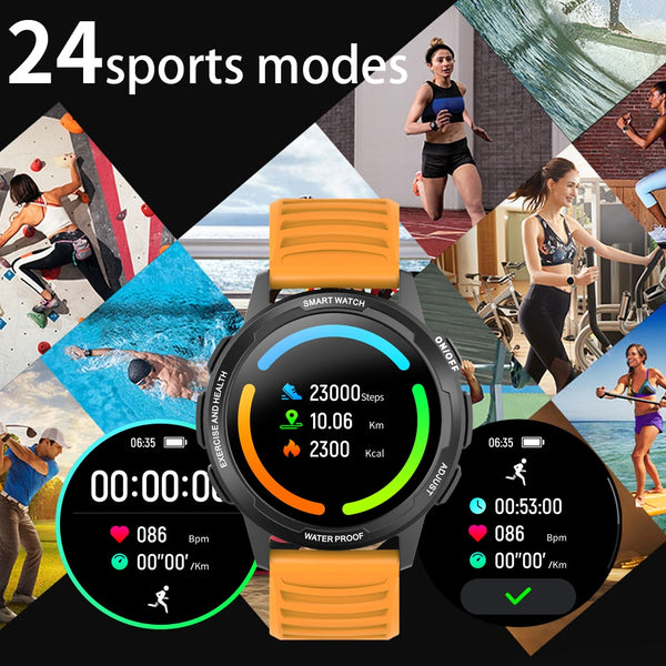 New HD Screen IP68 Waterproof Sports Fitness Tracker Smart Watch For Android IOS
