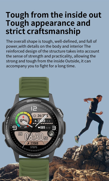 New HD Screen IP68 Waterproof Sports Fitness Tracker Smart Watch For Android IOS