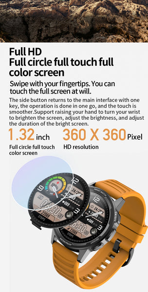 New HD Screen IP68 Waterproof Sports Fitness Tracker Smart Watch For Android IOS