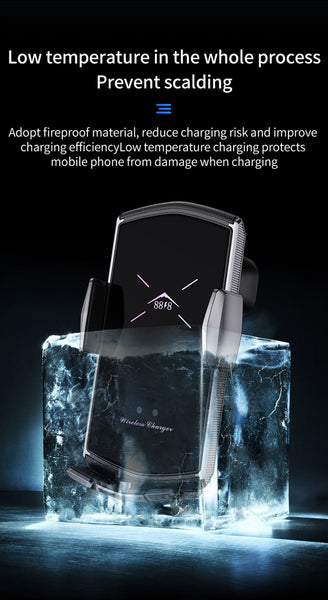 New QI Wireless Charger Car Mount Phone Holder With Fast Charge For Samsung Galaxy S22 S21 S20 & iPhones 14 13 12 Series