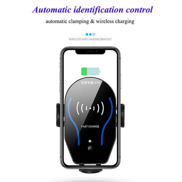New Intelligent Wireless Car Charger Car Mount Phone Holder For Samsung Galaxy S22 S21 S20 & iPhone 14 13 12 Series