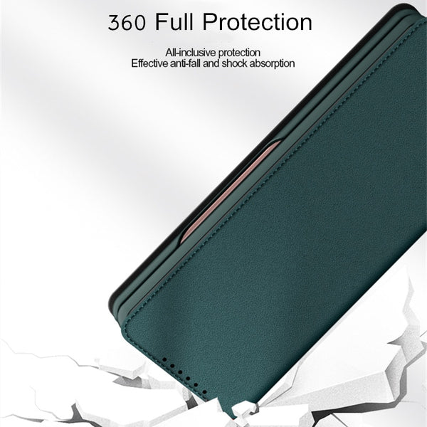 New Flip Leather Folding Wallet Case With Credit Card Slot For Galaxy Z Fold 3 5G