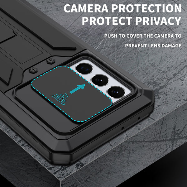New Heavy Duty Protective Cover Armor Metallic Case With Kickstand For S25 S24 S23 Plus Ultra Series