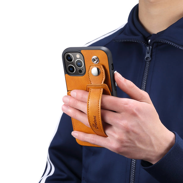 New Leather Wallet Credit Card Slot Case With Hand Strap For iPhone 13 12 Series
