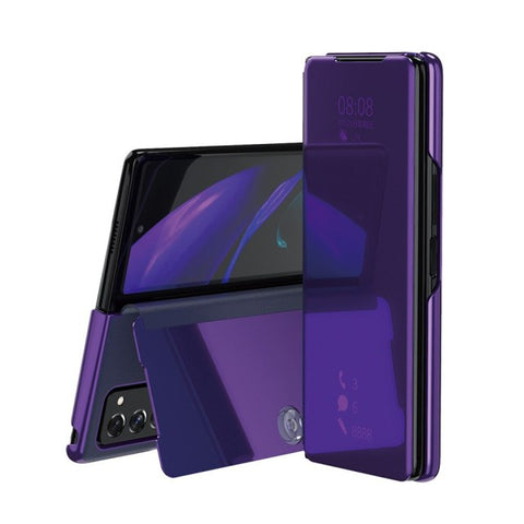 New Mirror Leather Protective Flip Case For Samsung Galaxy Z Fold 6 5 4 Series
