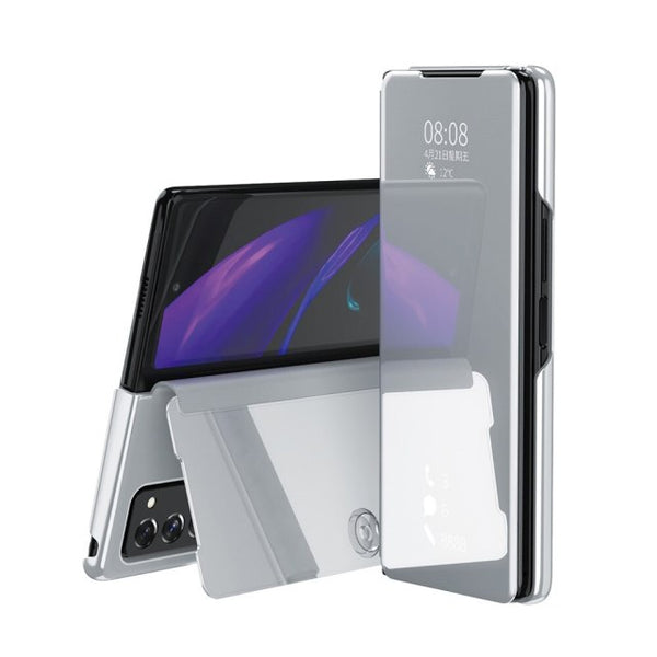 New Mirror Leather Protective Flip Case For Samsung Galaxy Z Fold 6 5 4 Series