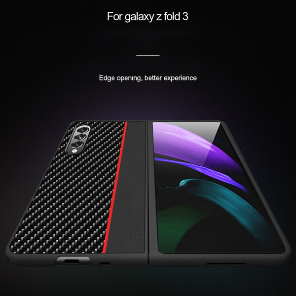New Carbon Fiber Textured Leather Cover Case For Samsung Galaxy Z Fold 2 3 Series