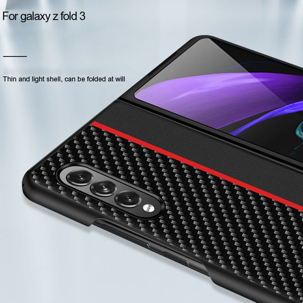 New Carbon Fiber Textured Leather Cover Case For Samsung Galaxy Z Fold 2 3 Series