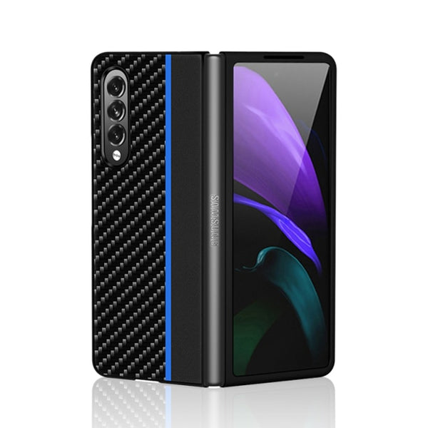 New Carbon Fiber Textured Leather Cover Case For Samsung Galaxy Z Fold 2 3 Series